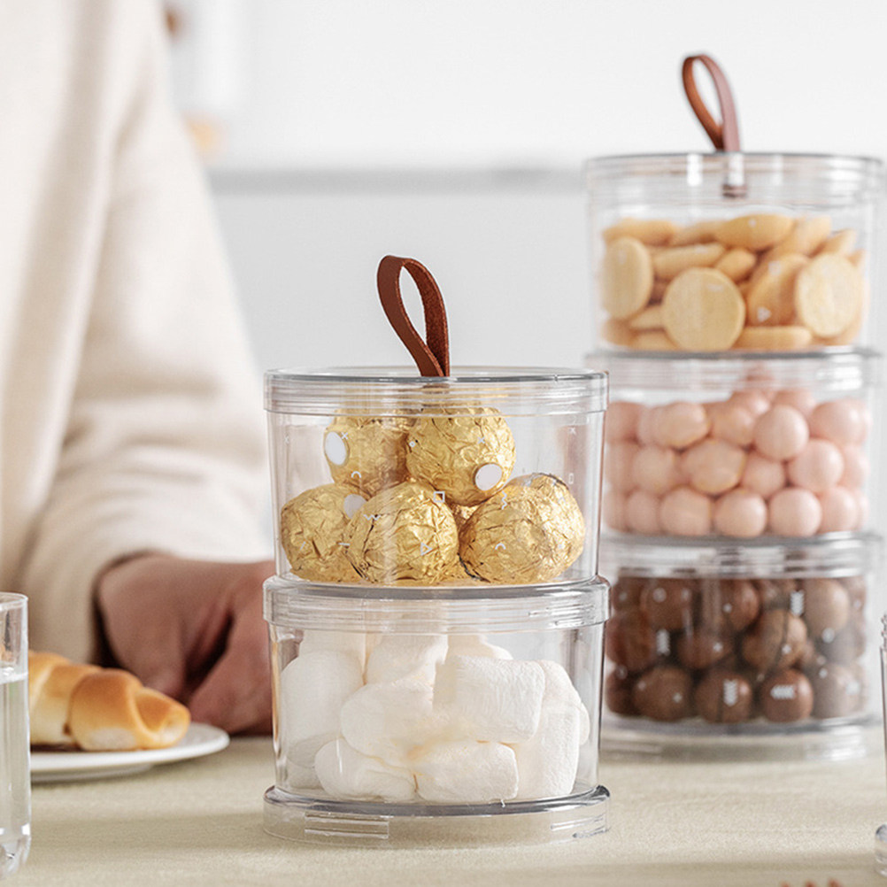 Food Storage Containers - 2個入り スナック保存容器 多機能 積み重ね可能 食品収納ケース 密閉式