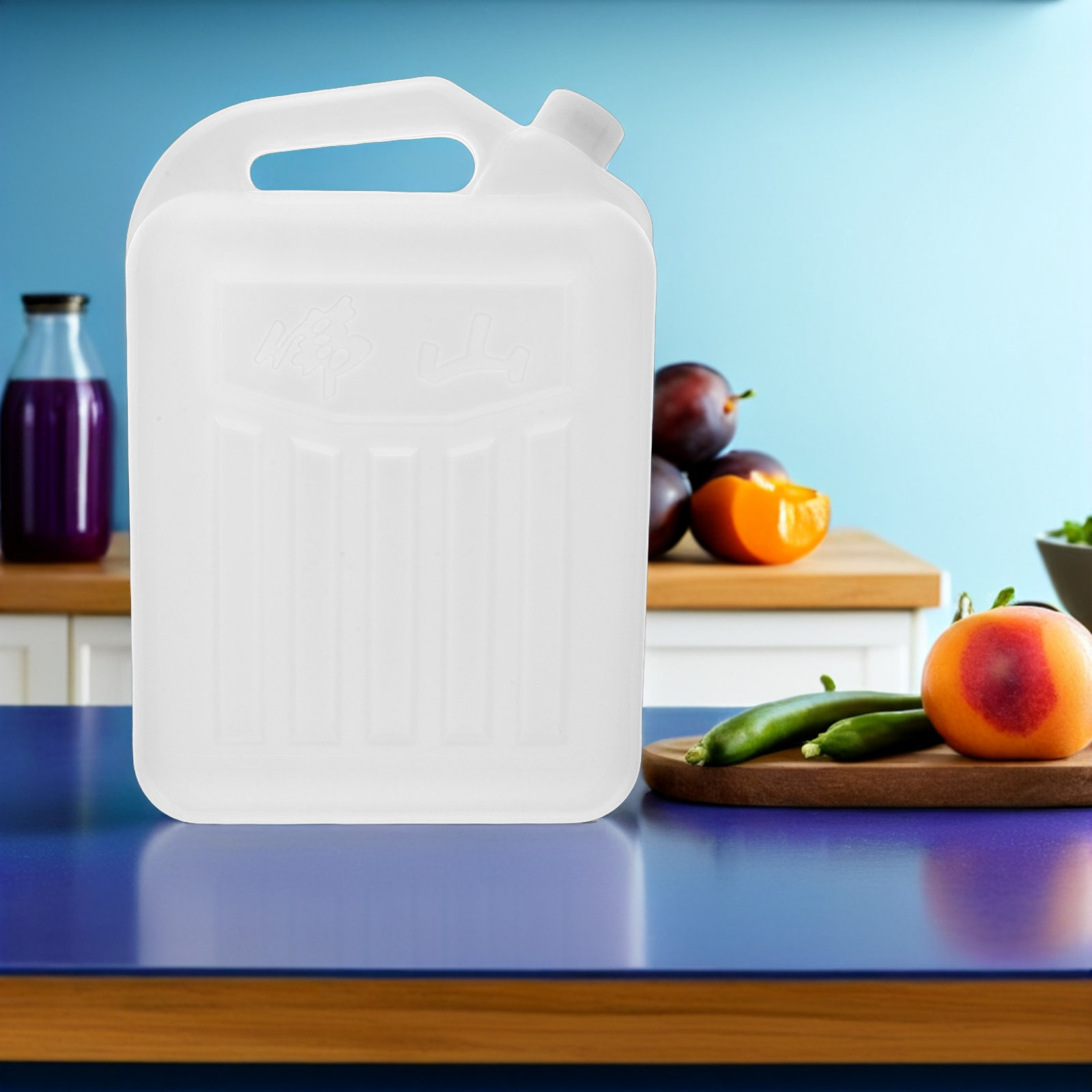 Food Storage Containers - 大容量プラスチック製容器、食品グレード、5L、広口、漏れ防止キャップ付き、取っ手付き、工業用液体保管容器、食用油、水、ワイン用。