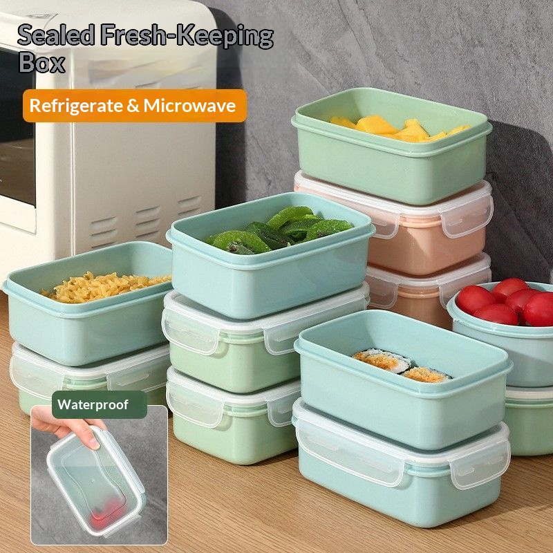 Food Storage With Dividers - 気密食品保存容器 BPAフリー スタッカブル 漏れ防止 ランチボックス 冷蔵庫オーガナイザー