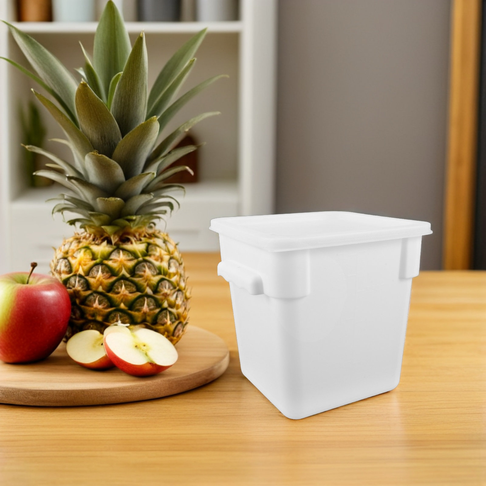 Food Storage Containers - 業務用食品保存容器、蓋付き、8L、正方形、プラスチック製、取っ手付き、キッチン、レストラン、冷凍庫、電子レンジ対応、飲料、ジュース用。