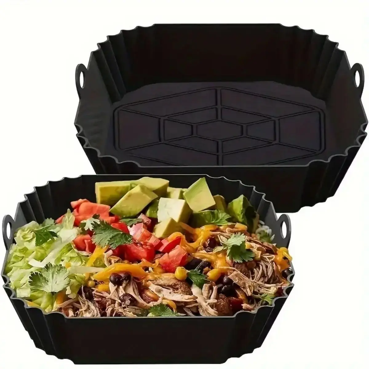 再利用可能なエアフライヤーシリコンポットノンスティックベーキ - Food Storage With Dividers のレビューと価格