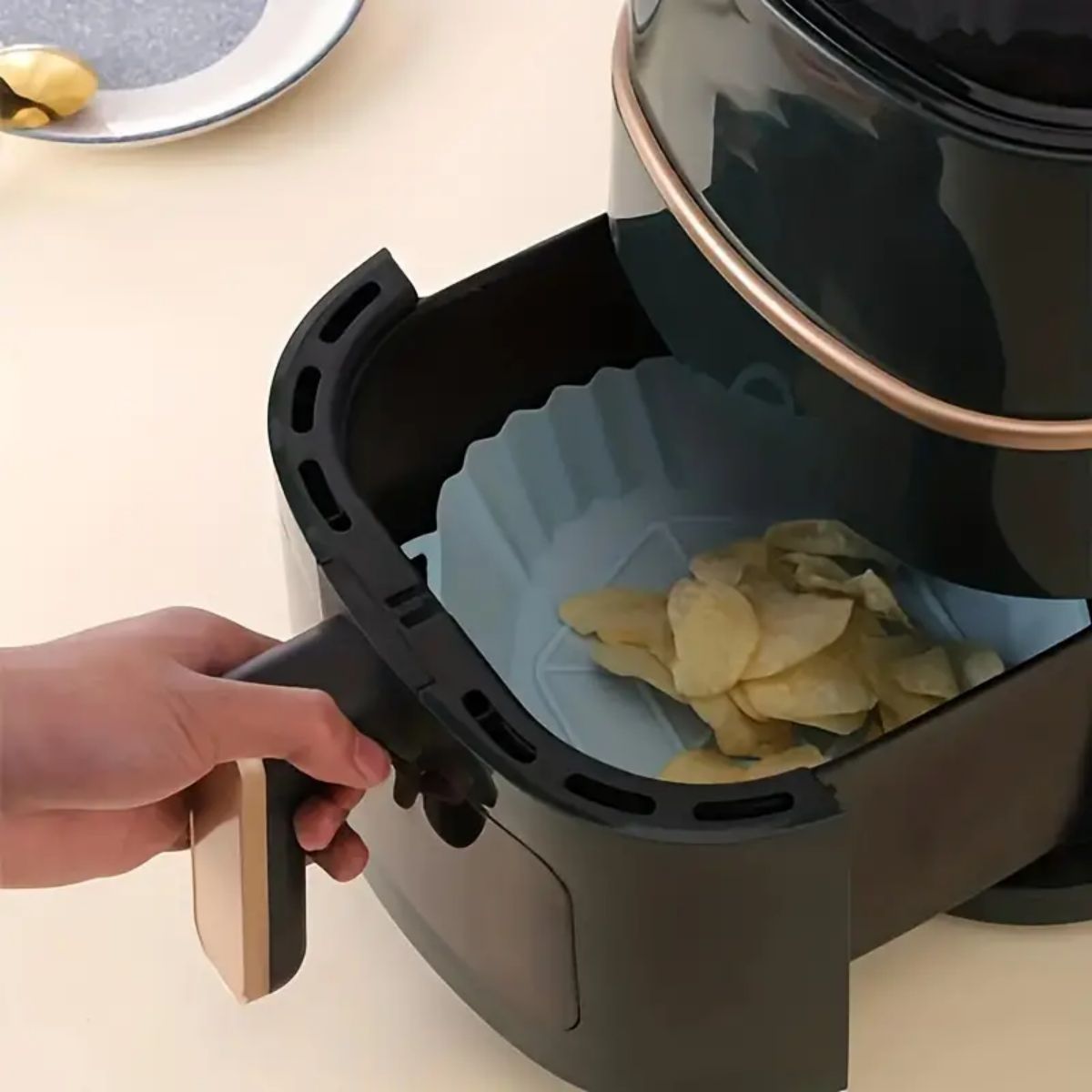 再利用可能なエアフライヤーシリコンポットノンスティックベーキ - Food Storage With Dividers のレビューと価格