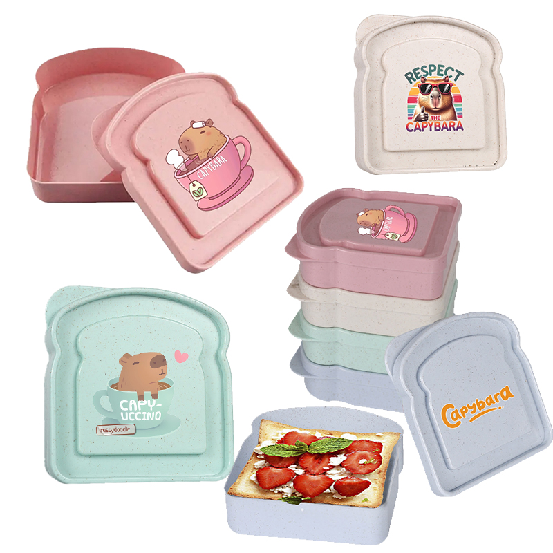 カピバラサンドイッチ食品保存ケースコンテナサラダフルーツスナ - Food Storage With Dividers のレビューと価格