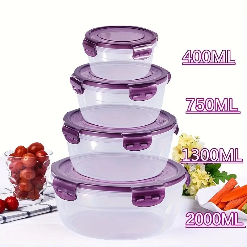 4つのプラスチック製食品保存容器、ランチボックス、食堂、キャ - Food Storage Meals のレビューと価格