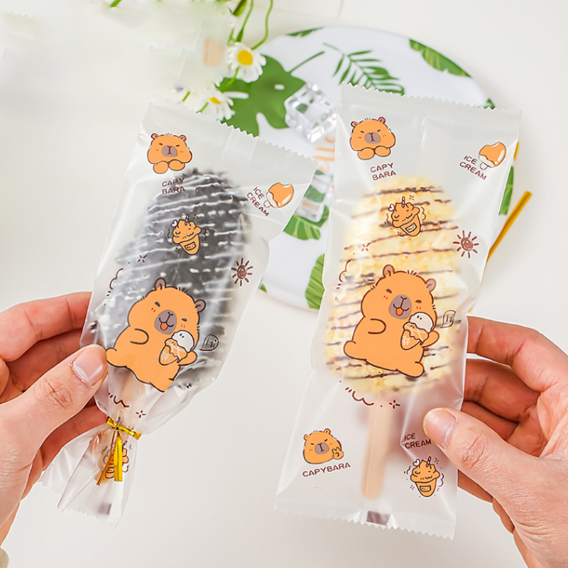 ～100個入り かわいい漫画柄の食品グレードアイスクリーム袋 - Food Storage Bag のレビューと価格