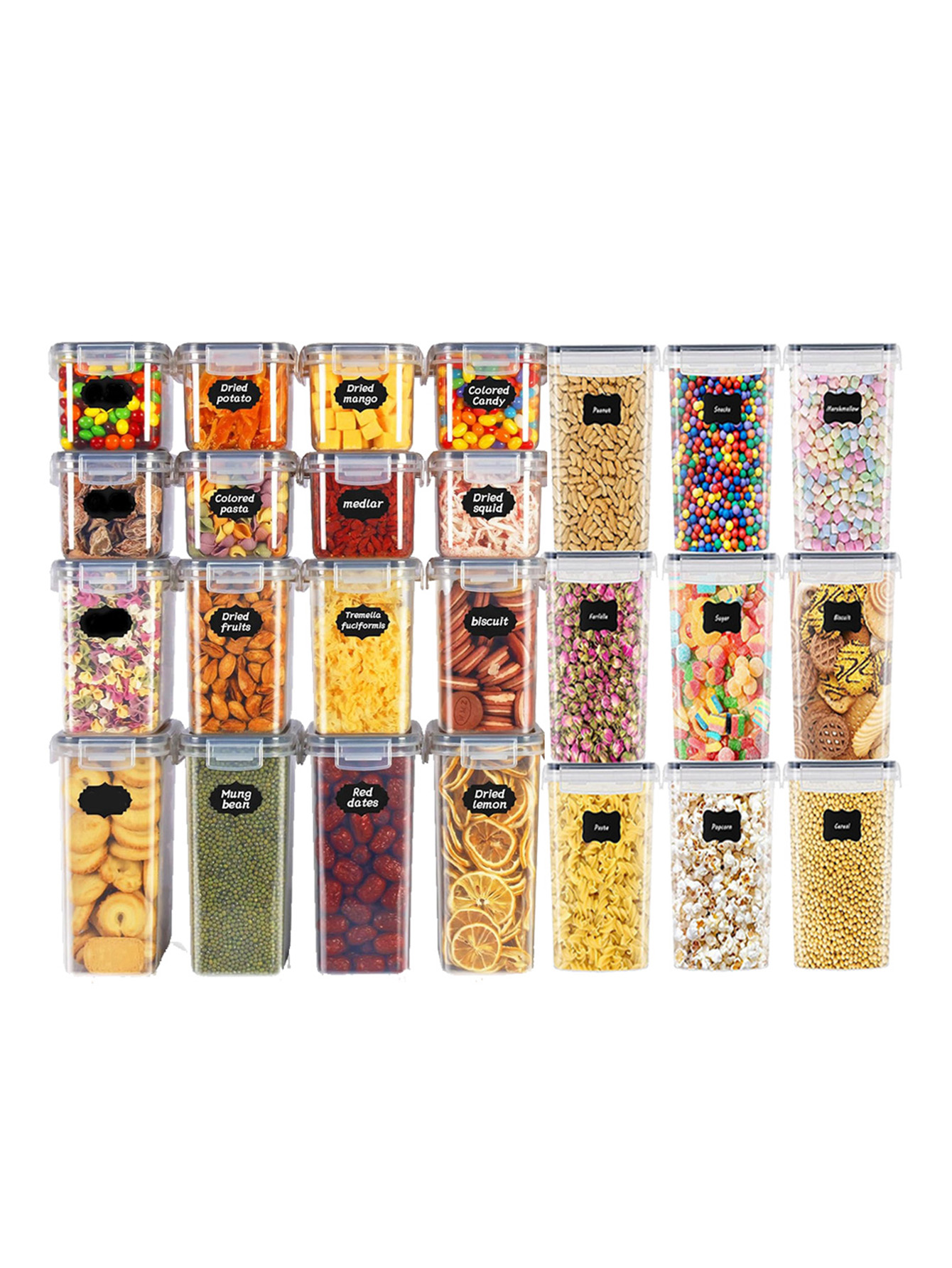 48個入り、蓋付き密封食品保存容器、プラスチック製キッチンパ - Food Storage Meals のレビューと価格