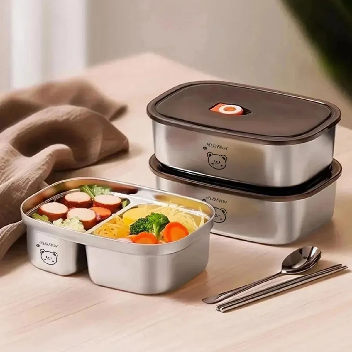 大容量、304ステンレス製、子供や学生向けの弁当箱。電子レン - Food Storage Oven Safe のレビューと価格