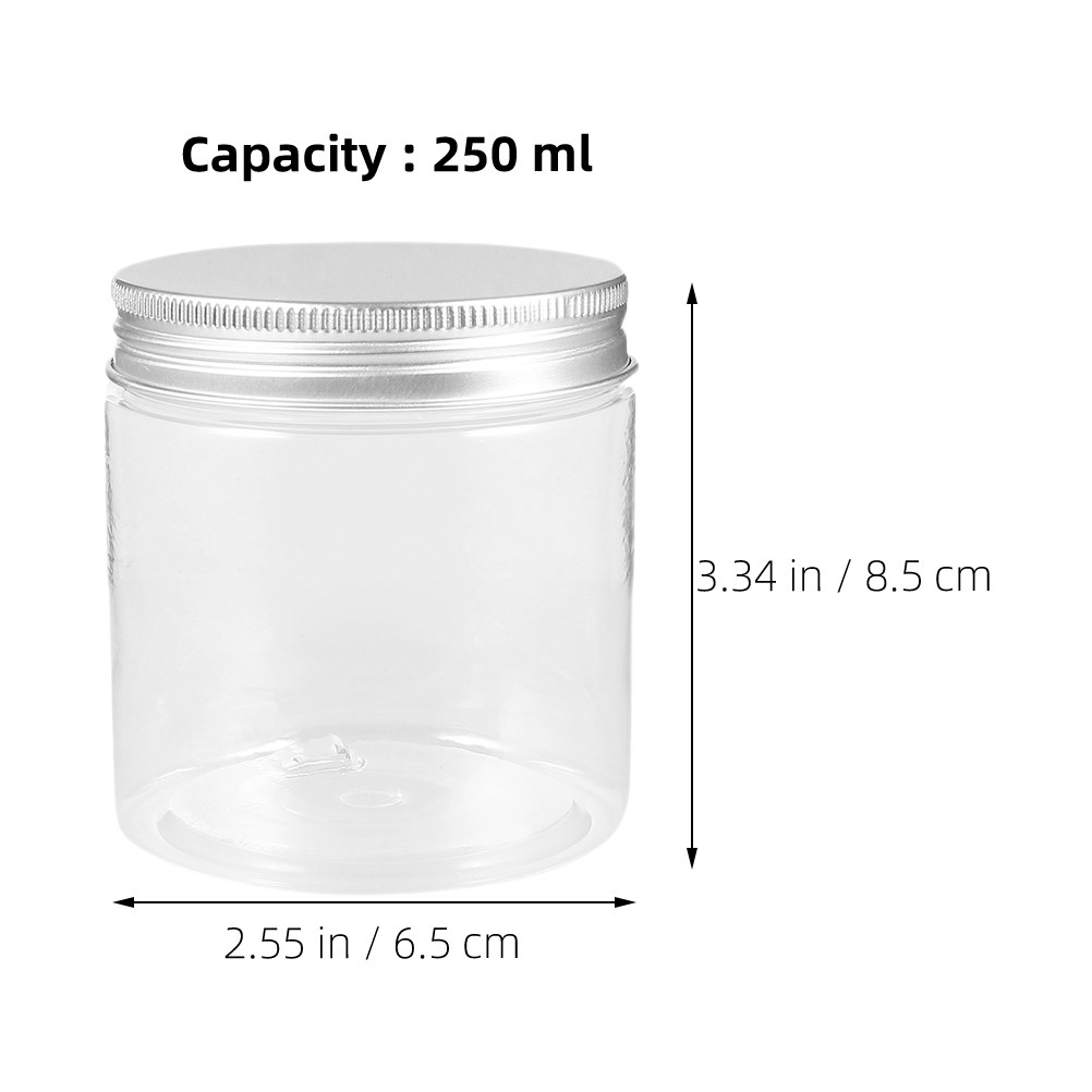 4個入り、シルバーのアルミ蓋付き、透明プラスチック製のミニ円 - Food Storage Containers のレビューと価格