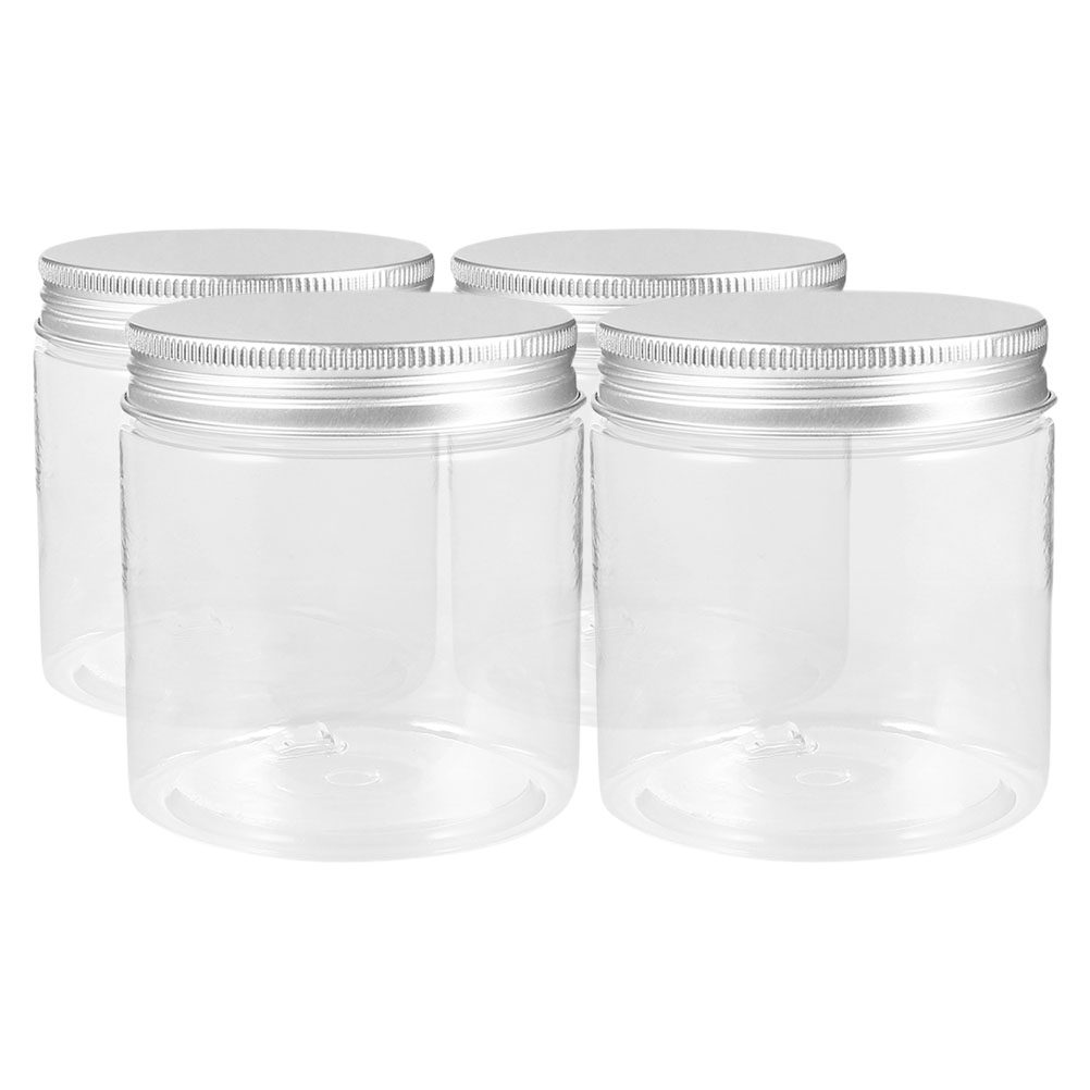 4個入り、シルバーのアルミ蓋付き、透明プラスチック製のミニ円 - Food Storage Containers のレビューと価格