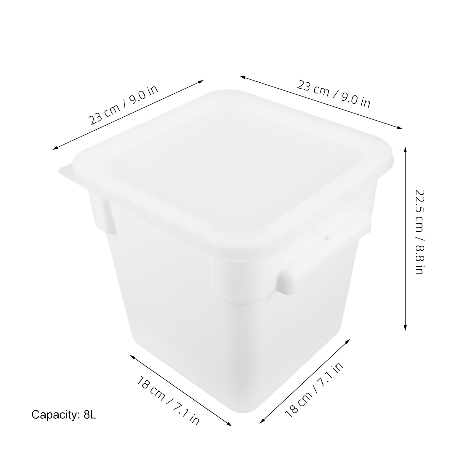 業務用食品保存容器、蓋付き、8L、正方形、プラスチック製、取 - Food Storage Containers のレビューと価格